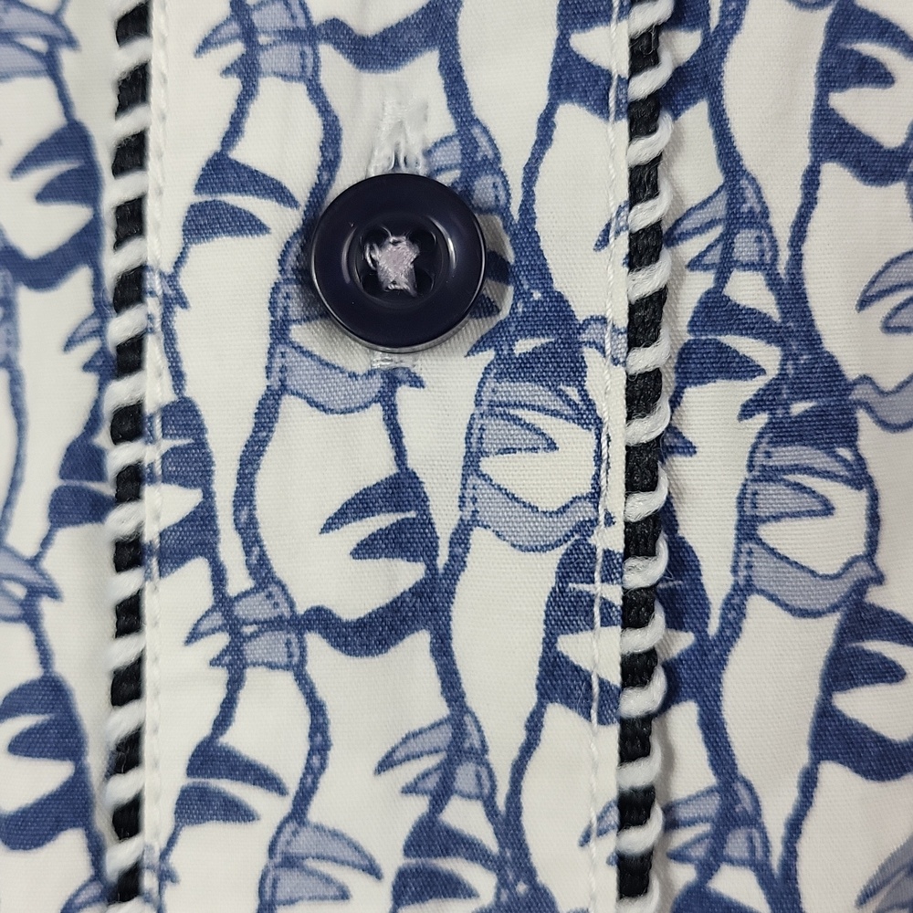 Georg Roth Los Angeles Button-Down Shirt with Navy All-Over Print. Size L - Picture 4 of 10